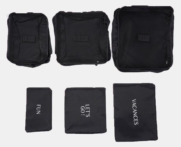 Sinsay - Комплект пътнически органайзери 6 pack - черeн