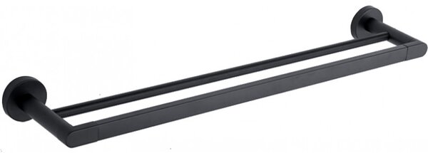 Mexen Tiber двойна закачалка за хавлии, черна - 7050525-70