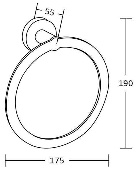 Mexen Tiber закачалка за кърпа, черна - 7050532-70