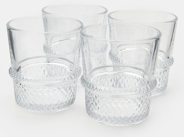 Sinsay - Комплект чаши с релеф 4 pack - clear