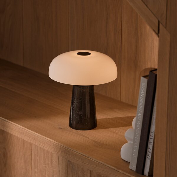 DFTP by Nordlux LED настолна лампа с акумулатор „Glossy mini“, черен мрамор, регулиране на, Затъмняване, Черен, Дневна/трапезария, Мрамор, Модерен