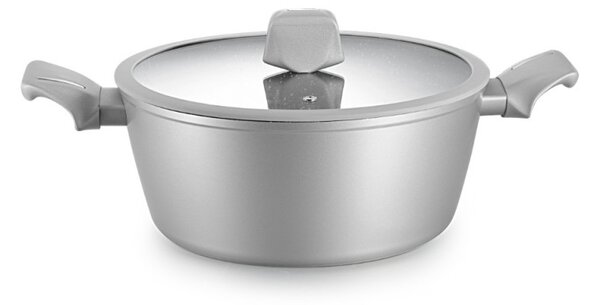 Комплект тенджери и тигани Royalty Line T010-Silver, 10 части, Мраморно покритие, Индукция, Сребрист