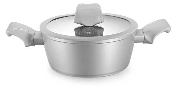 Комплект тенджери и тигани Royalty Line T010-Silver, 10 части, Мраморно покритие, Индукция, Сребрист