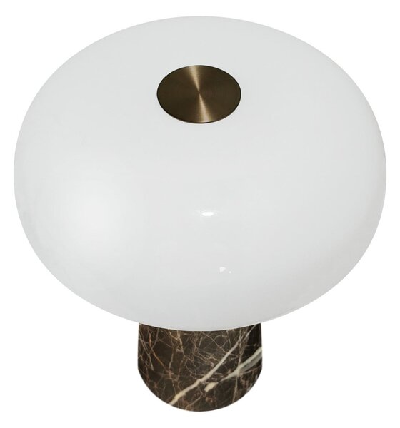 DFTP by Nordlux LED настолна лампа с акумулатор „Glossy mini“, кафяв мрамор, регулиране на, Затъмняване, Кафяв / ръждив, Дневна/трапезария, Мрамор, Модерен