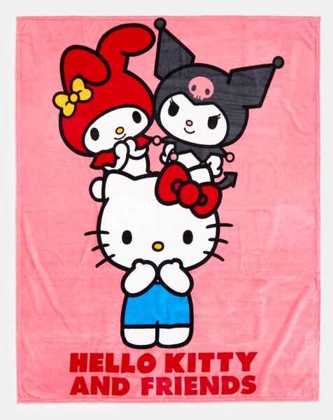 Sinsay - Одеяло с принт Hello Kitty - пастелнорозово