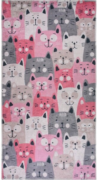 Розов детски килим 80x150 cm Silly Cats – Vitaus