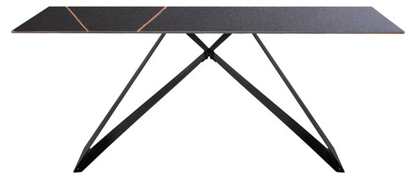 Маса MEJA от синтерован камък, черен мрамор - метални крака 180x90x76см