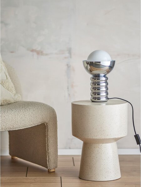 Настолна лампа в сребрист цвят със стъклен абажур (височина 32 cm) Spike – Bloomingville