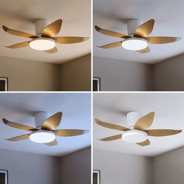 Brilagi - Димируем LED таванен вентилатор LED/32W/230V 95 см бял/кафяв + ДУ