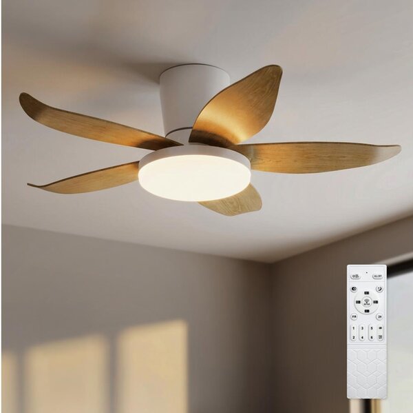 Brilagi - Димируем LED таванен вентилатор LED/32W/230V 95 см бял/кафяв + ДУ