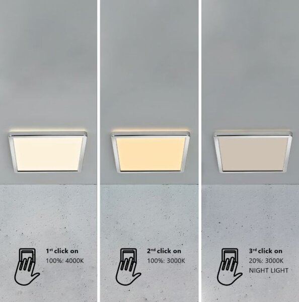 Nordlux - LED таванно осветително тяло за баня с възможност за димиране OJA 14,5W/230V 3000/4000K IP54 30x30 cm