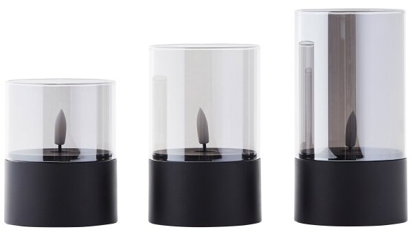 Brilliant - комплект от 3 LED свещи BOUGIE LED/2xAA IP44 черни/опушени