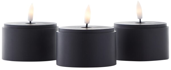 Brilliant - комплект от 3 LED свещи BOUGIE LED/2xAA IP44 черни/опушени