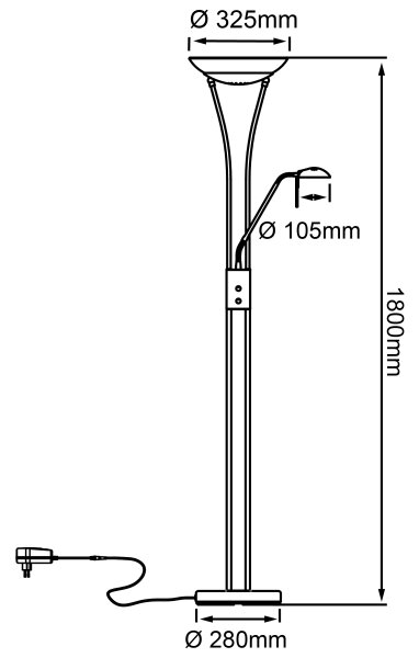 Brilliant - Димируема LED стояща лампа FINN 2xLED/13W/230V матов хром
