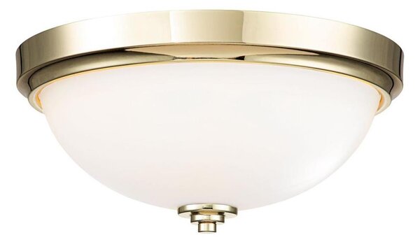 Feiss FE-MALIBU-F-BATH-PB - Плафон за баня MALIBU, 2xE27/60W/230V, IP44, златист