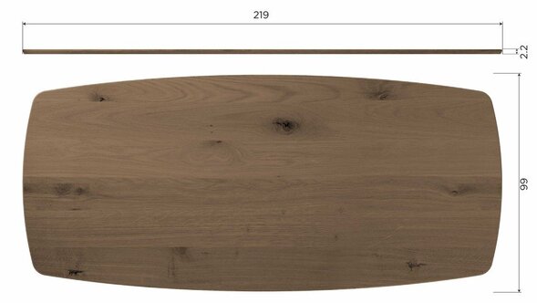 Трапезна маса от масивен дъб 100x220 cm Tablo – WOOOD