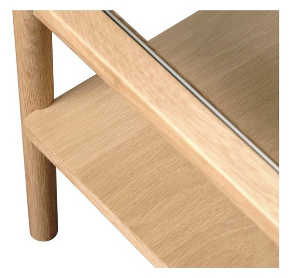 Стъклена масичка за кафе в естествен цвят 41x60 cm Elba - Unique Furniture