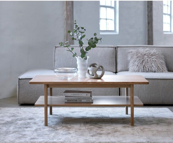 Масичка за кафе с плот в дъбов декор в естествен цвят 60x120 cm Ponza - Unique Furniture