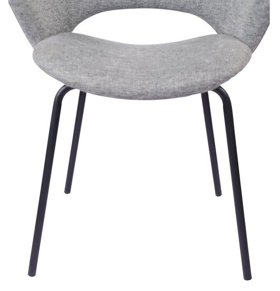 Светлосиви тапицирани трапезни столове в комплект 2 бр. Rowley – Unique Furniture