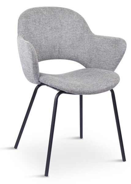 Светлосиви тапицирани трапезни столове в комплект 2 бр. Rowley – Unique Furniture