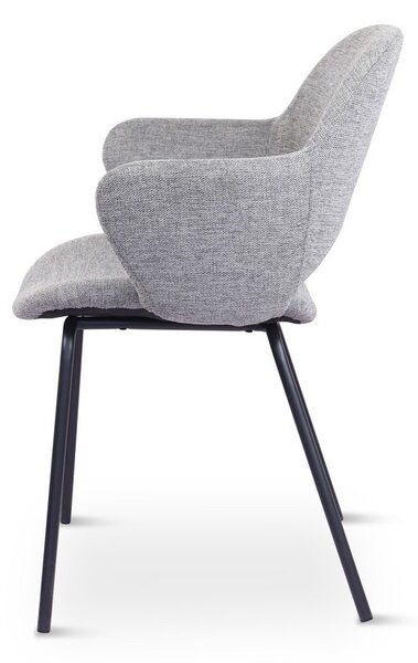 Светлосиви тапицирани трапезни столове в комплект 2 бр. Rowley – Unique Furniture