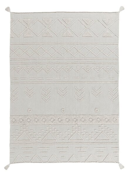 Бял ръчно изработен памучен килим подходящ за пране 140x200 cm Tribu Natural – Lorena Canals