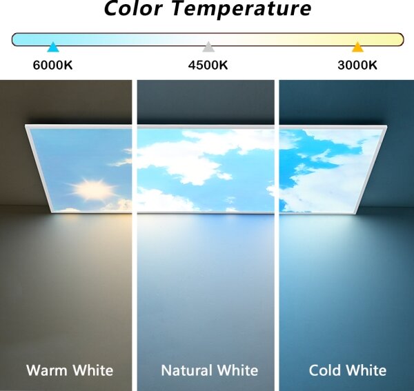 Brilagi - LED димируемо таванно осветително тяло SLIMFRAME SKY LED/80W/230V 120x60 см сребрист/син + дистанционно
