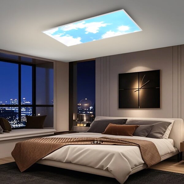 Brilagi - LED димируемо таванно осветително тяло SLIMFRAME SKY LED/80W/230V 120x60 см сребрист/син + дистанционно
