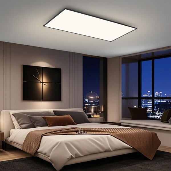 Brilagi - димируемо таванно LED осветително тяло SLIMFRAME LED/80W/230V 120x60 cm черно + дистанционно управление