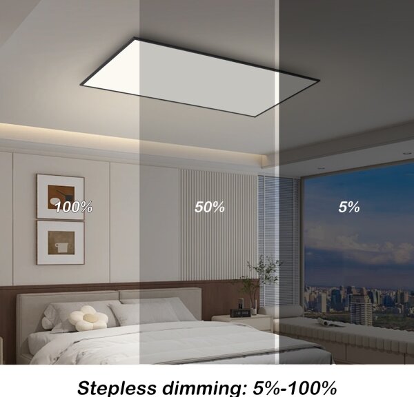 Brilagi - димируемо таванно LED осветително тяло SLIMFRAME LED/80W/230V 120x60 cm черно + дистанционно управление