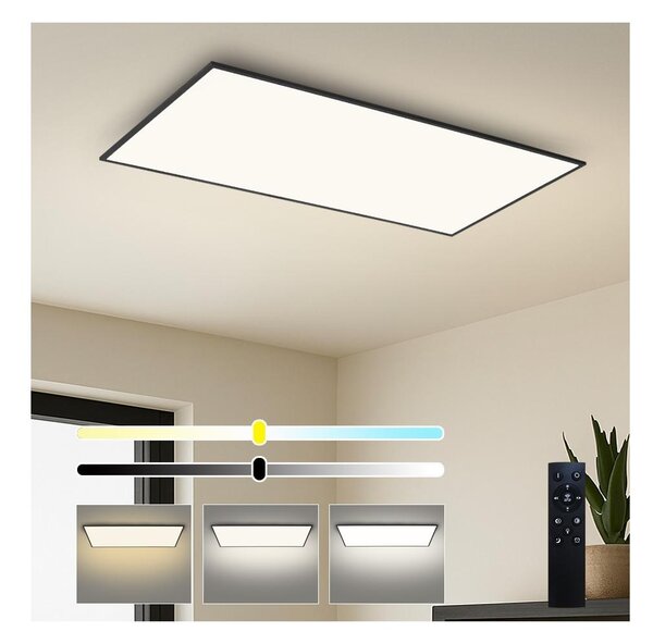 Brilagi - димируемо таванно LED осветително тяло SLIMFRAME LED/80W/230V 120x60 cm черно + дистанционно управление