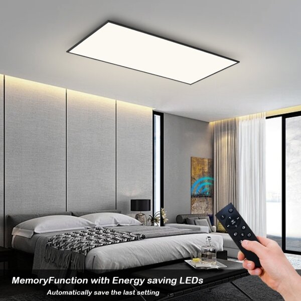 Brilagi - димируемо таванно LED осветително тяло SLIMFRAME LED/80W/230V 120x60 cm черно + дистанционно управление