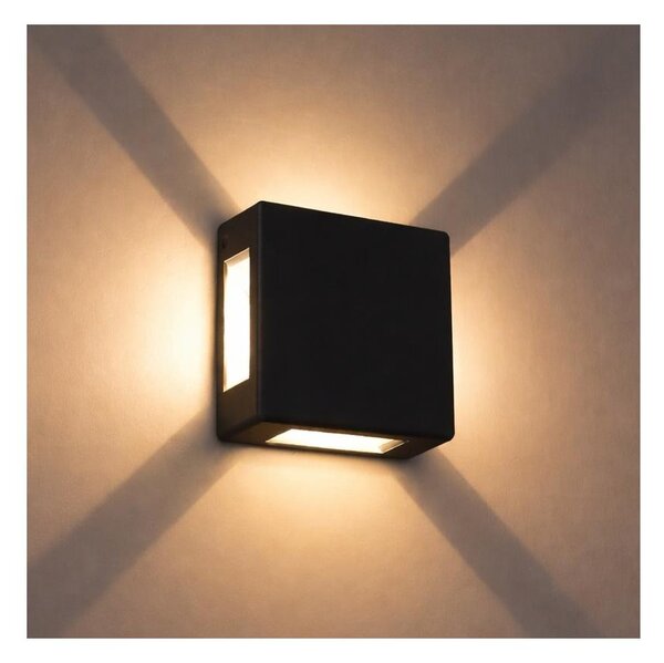 Brilagi - LED външно стенно осветително тяло QUADRAY LED/6W/230V черно IP54