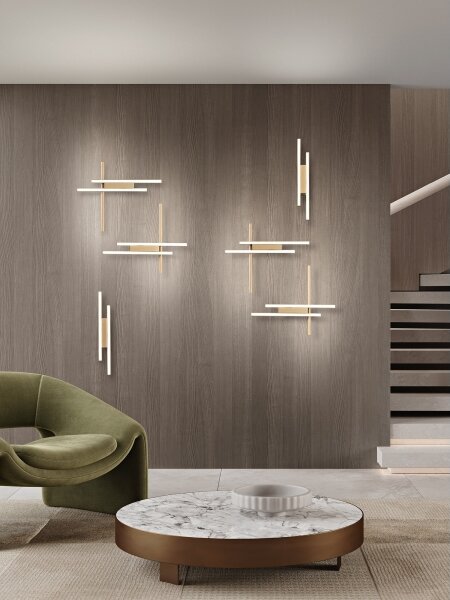 Ondaluce - Димируемо LED стенно осветително тяло MOVIDA LED/20W/230V златисто