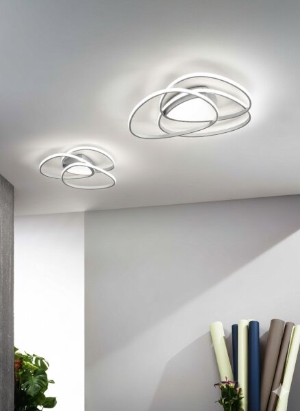 Ondaluce - LED димируемо таванно осветително тяло ROSE LED/60W/230V 50x54 cm, сребристо