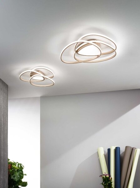 Ondaluce - Димируемо LED таванно осветително тяло ROSE LED/60W/230V 50x54 см, златисто