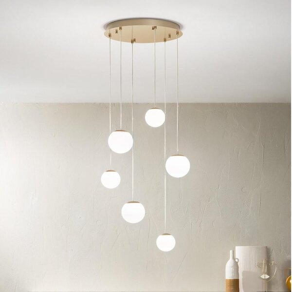 Ondaluce - LED полилей на кабел SANTOS LED/48W/230V Ø 45 cm златист/бял