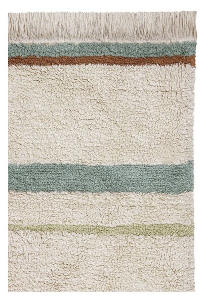 Син и кремав ръчно изработен памучен килим подходящ за пране 140x200 cm Lanes Vintage Blue – Lorena Canals