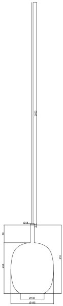 Ondaluce - Полилей на кабел THELMA 1xE27/15W/230V Ø 19,5 см черен/димно сив