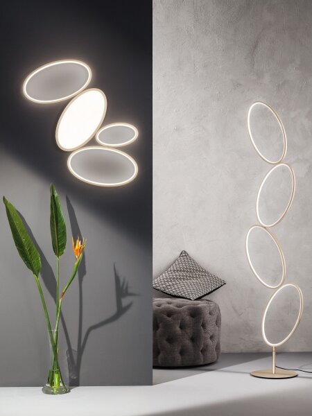 Ondaluce - димируемо LED таванно осветително тяло RICE LED/34W/230V 45x80 см златисто
