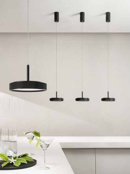 Ondaluce - LED полилей на кабел NINA LED/20W/230V Ø 19 см черен