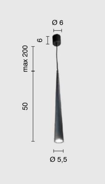 Ondaluce - Полилей на кабел NOA 1xGU10/20W/230V Ø 5,5 см черен