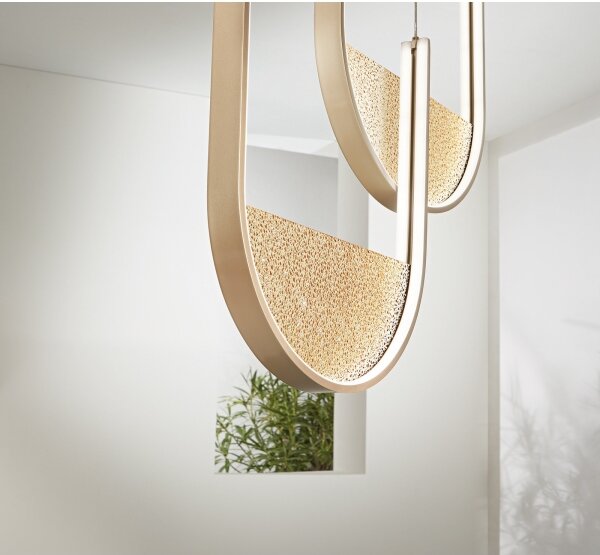 Ondaluce - LED димируема висяща лампа на кабел LOTUS LED/55W/230V златна