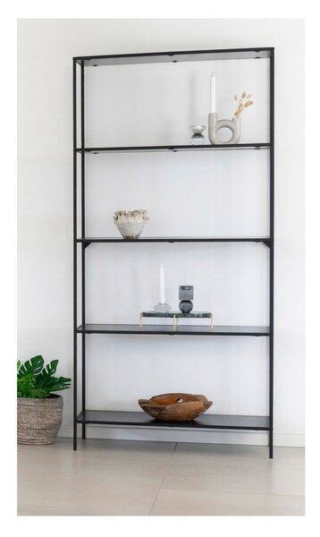Черна метална библиотека 80x170x36 cm Vita – House Nordic