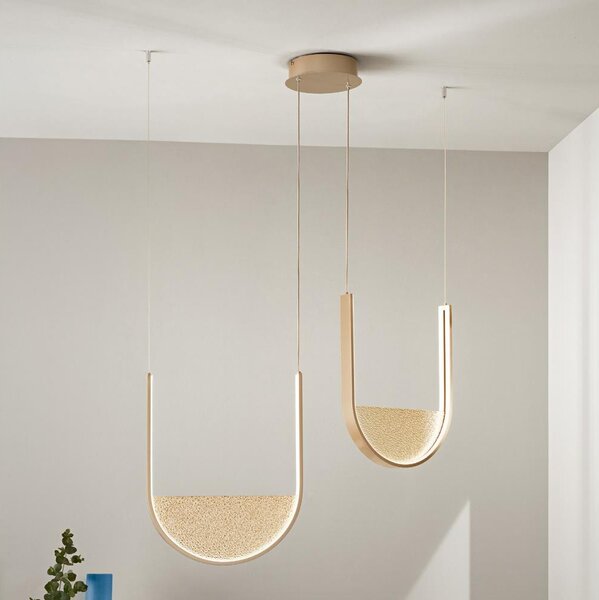 Ondaluce - LED димируема висяща лампа на кабел LOTUS LED/55W/230V златна