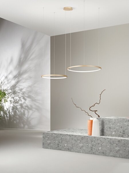 Ondaluce - LED димируем полилей на кабел SOEL LED/28W/230V + LED/38W в златист цвят