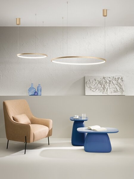Ondaluce - LED димируем полилей на кабел SOEL LED/38W/230V Ø 80 cm златист