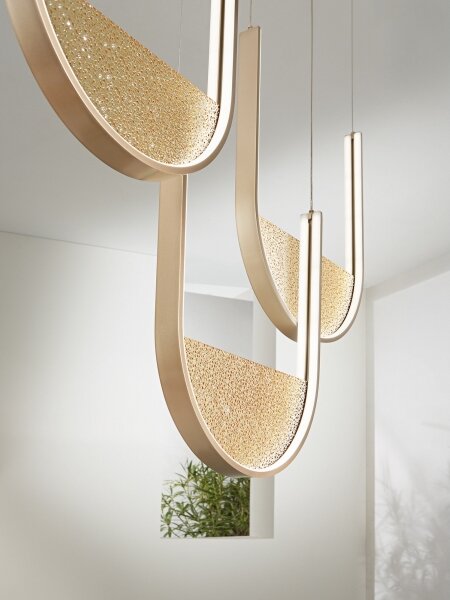 Ondaluce - LED димируем полилей на кабел LOTUS LED/70W/230V златист