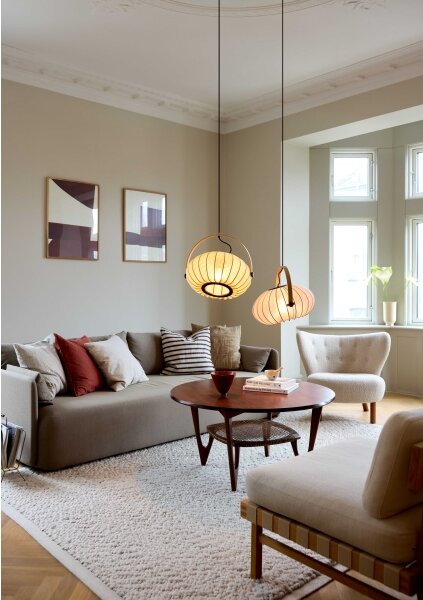 Halo Design 746361 - Висяща лампа на кабел DC 1xE27/40W/230V Ø 40 см, зелен/дъб