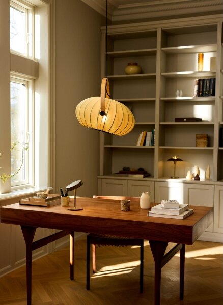Halo Design 746361 - Висяща лампа на кабел DC 1xE27/40W/230V Ø 40 см, зелен/дъб